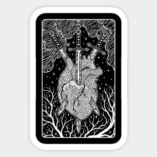 Tarot card - Three Of Swords Sticker